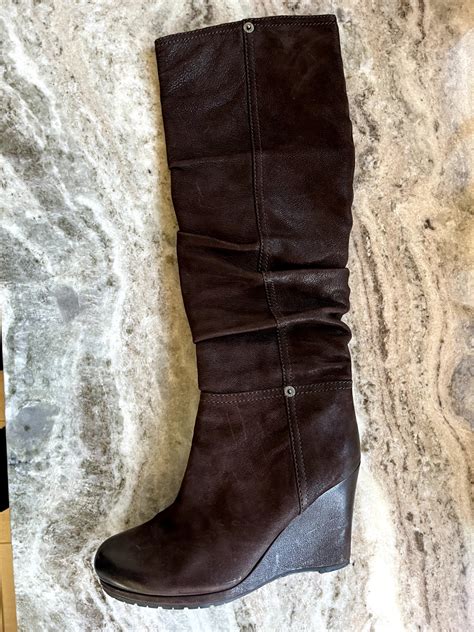 prada brown suede bootie|Prada wedge boots suede.